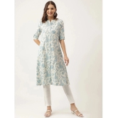 Divena - Blue Cotton Womens Front Slit Kurti ( Pack of 1 ) - None