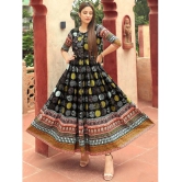 Estela Rayon Printed Anarkali Womens Kurti - Black ( Pack of 1 ) - None