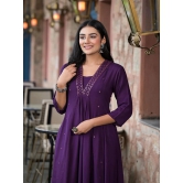 Juniper Rayon Solid Flared Womens Kurti - PURPLE ( Pack of 1 ) - None