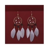 Silver Shine - White Drop Earrings ( Pack of 1 ) - White