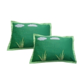 Hugs'n'Rugs - Regular Green Cotton Pillow Covers 60*40 ( Pack of 2 ) - Green