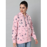 eWools.in Cotton Blend Women''s Hooded Sweatshirt ( Pink ) - None