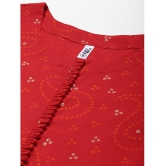 Kbz - Red Cotton Blend Women's Flared Kurti ( Pack of 1 ) - None