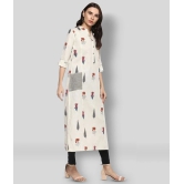 Divena - Off White Silk Blend Womens Straight Kurti - M