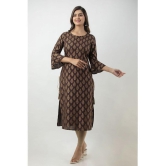 MAUKA - Brown Rayon Women's Straight Kurti ( Pack of 1 ) - None