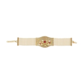 Gilher Fancy Traditional Real look Jadau Bracelet With Adjustable Size For Women And Girl - None