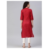 Alena Maroon Cotton Straight Kurti - M