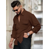 Elliot Cargo Knit Brown Lycra Shirt-L / Brown