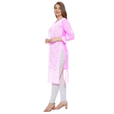 Lavangi Women Lucknow Chikankari Baby Pink Georgette Kurti with Matching Cotton Inner