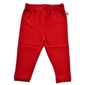 Girls Red Solid Leggings (95% Cotton 5%Elasthan Jersey)