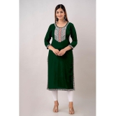 Kapadia - Green Rayon Womens Straight Kurti ( Pack of 1 ) - None