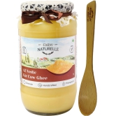 Farm Naturelle A2 Pure Gir Cow Ghee 1000ml Extra In Glass Bottle | Extra Engraved Virgin Wooden Spoon| 100% Desi Gir Cow Ghee | Vedic Bilona Method-Curd Churned-Golden | Lab Tested Grainy & Aromatic, Keto Friendly | Non-GMO Grassfed, Premium & Traditional