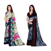 LEELAVATI - Multicolor Georgette Saree With Blouse Piece ( Pack of 2 ) - Multicolor