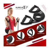 MuscleXP DrFitness+ Double Toning Tube Latex Tube Body Enhancer For Women & Men with Door Anchor, Workout, Home Gym and Toning, For Arms, Legs, Shoulders (Black) - Black