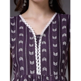 Stylum Cotton Blend Printed A-Line Womens Kurti - Purple ( Pack of 1 ) - None