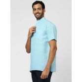 DESHBANDHU DBK - Sky Blue Cotton Mens Shirt Style Kurta ( Pack of 1 ) - None