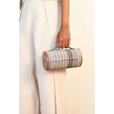 Charcoal Plum Round Clutch