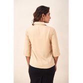 FabbibaPrints - Beige Crepe Women's Shirt Style Top ( Pack of 1 ) - None