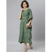 Janasya - Green Crepe Womens Kaftan Kurti ( Pack of 1 ) - XL