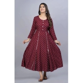 SIPET - Maroon Rayon Womens Anarkali Kurti ( Pack of 1 ) - None