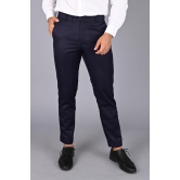 MANCREW - Blue Viscose Slim - Fit Mens Formal Pants ( Pack of 1 ) - None