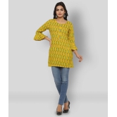 KIPEK - Yellow Rayon Womens Straight Kurti - M