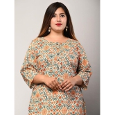 Swasti - Beige Cotton Womens Straight Kurti ( Pack of 1 ) - None