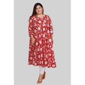 miravan - Red Cotton Women's Anarkali Kurti ( Pack of 1 ) - None