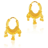 LUV FASHION Golden Bali Earrings ( Pack of 1 ) - Golden