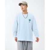 AUSK Cotton Blend Oversized Fit Printed Full Sleeves Mens T-Shirt - Aqua Blue ( Pack of 1 ) - None