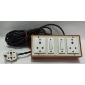 6A 2 Sockets (3 Pin Socket) & 2 Switch Extension Box with 6A Plug & 5m Wire