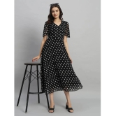 Curvydrobe Georgette Printed Midi Womens Fit & Flare Dress - Black ( Pack of 1 ) - None