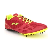 Nivia Running Spikes  Red Hiking Shoes - 5