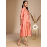 Janasya Silk Blend Embellished Anarkali Womens Kurti - Peach ( Pack of 1 ) - None