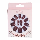 GLOSSY CLAWS NAILS (NAIL KIT INCLUDED)-Crimson Red