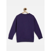 Miniklub Girls Round Neck Full Sleeve Knit Sweat Shirt (Purple Color) - None