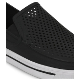 UrbanMark Men Comfortable Perforated Casual Slip-On Shoes - Black - None