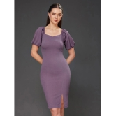 Miss Chase Polyester Solid Knee Length Womens Bodycon Dress - Lavender ( Pack of 1 ) - None