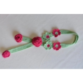 Hand Crafted Crochet Curtain Tiebacks Danglers Dk. Pink