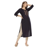 JC4U - Navy Rayon Womens Straight Kurti - XXL