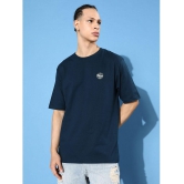 Difference of Opinion - Navy Cotton Oversized Fit Mens T-Shirt ( Pack of 1 ) - None