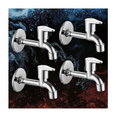 Cossimo Stainless Steel Vignet Long Bib Tap (Pack of 4) Steel Bathroom Tap (Bib Cock)