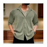 clafoutis Cotton Blend Regular Fit Solids 3/4th Sleeves Mens Casual Shirt - Teal ( Pack of 1 ) - None