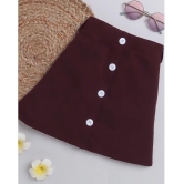 Addyvero - Maroon Cotton Blend Girls A-Line Skirt ( Pack of 1 ) - None