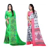 LEELAVATI - Multicolor Crepe Saree With Blouse Piece ( Pack of 2 ) - Multicolor