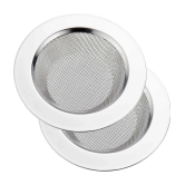 Strainers & Sieves sink jali Kitchen Sink, Basin, Bathroom Sink, Floor Stainless Steel Push Down Strainer (9 cm Set of 2)