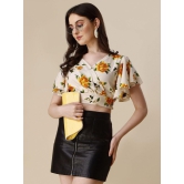 Sheetal associates - Yellow Crepe Women's Crop Top ( Pack of 1 ) - None