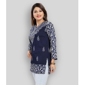 Meher Impex - Blue Crepe Womens Straight Kurti ( Pack of 1 ) - M