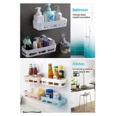 Multipurpose ABS Plastic Strong Adhesive Kitchen & Bathroom Wall Shelf // Storag - Soap Dish