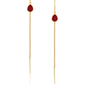 Drashti Collection Golden Threader Earrings ( Pack of 1 ) - Golden